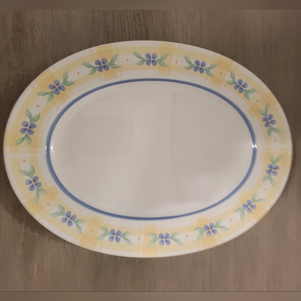 Pfaltzgraff "Summer Breeze" Floral Oval Platter - White, Yellow, and Blue